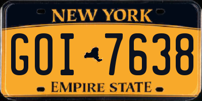 NY license plate GOI7638