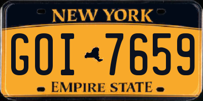 NY license plate GOI7659