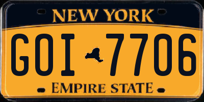 NY license plate GOI7706