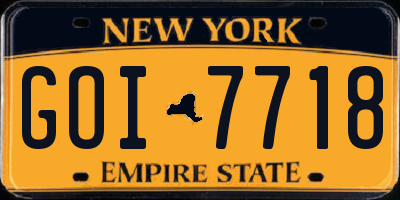 NY license plate GOI7718