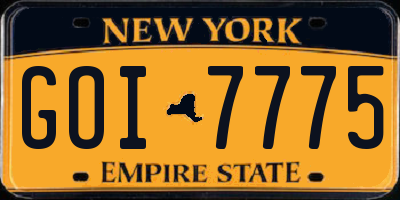 NY license plate GOI7775