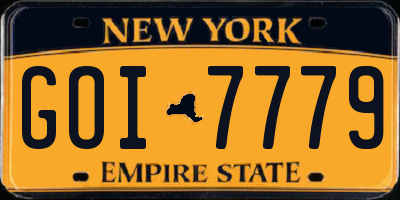 NY license plate GOI7779