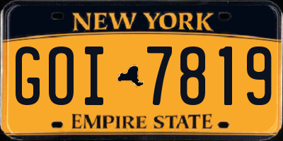 NY license plate GOI7819
