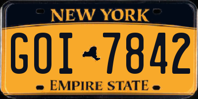 NY license plate GOI7842