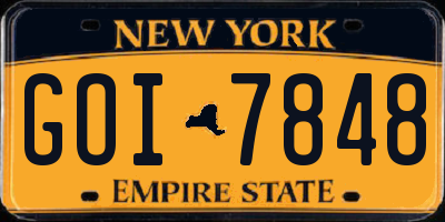 NY license plate GOI7848
