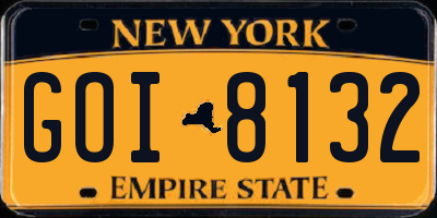 NY license plate GOI8132
