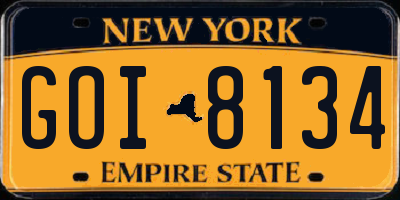 NY license plate GOI8134