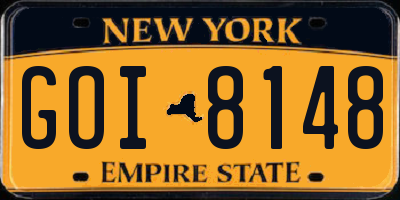 NY license plate GOI8148