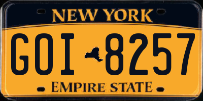 NY license plate GOI8257
