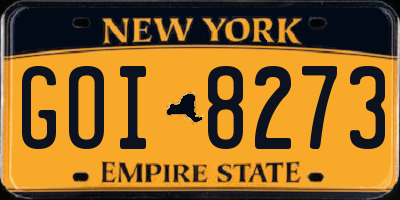 NY license plate GOI8273