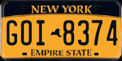 NY license plate GOI8374