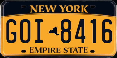 NY license plate GOI8416