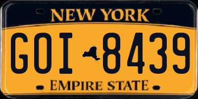 NY license plate GOI8439