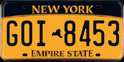 NY license plate GOI8453