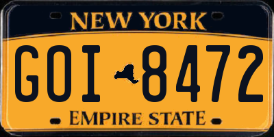 NY license plate GOI8472