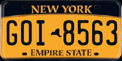 NY license plate GOI8563
