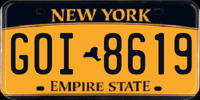 NY license plate GOI8619