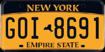 NY license plate GOI8691
