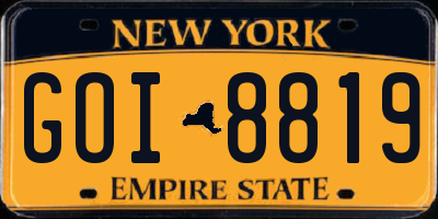 NY license plate GOI8819