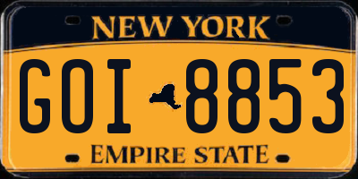 NY license plate GOI8853