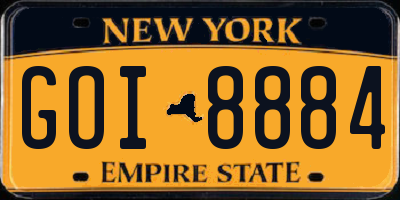 NY license plate GOI8884