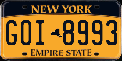 NY license plate GOI8993