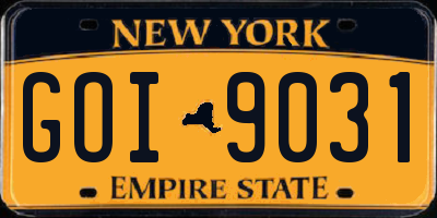 NY license plate GOI9031