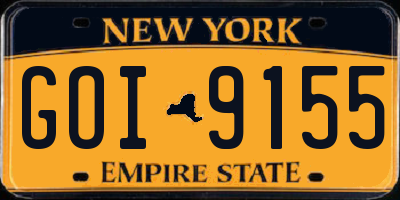 NY license plate GOI9155