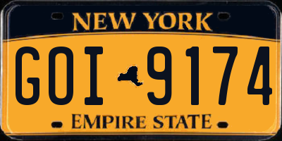 NY license plate GOI9174