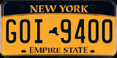 NY license plate GOI9400