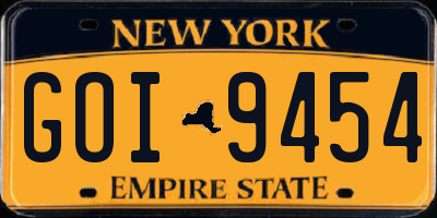 NY license plate GOI9454