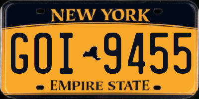 NY license plate GOI9455