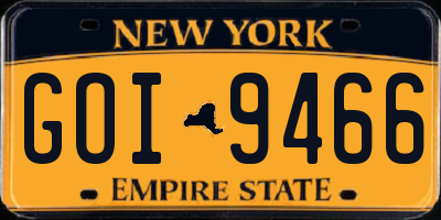 NY license plate GOI9466