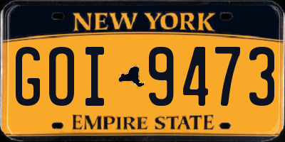 NY license plate GOI9473