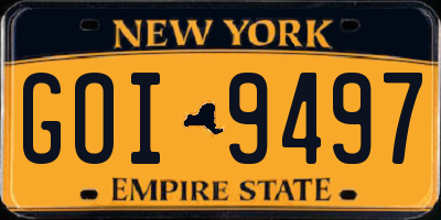 NY license plate GOI9497