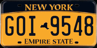 NY license plate GOI9548