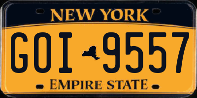 NY license plate GOI9557