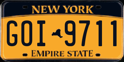 NY license plate GOI9711
