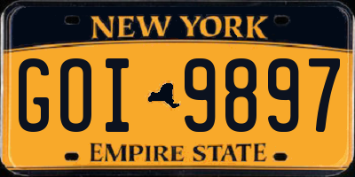NY license plate GOI9897