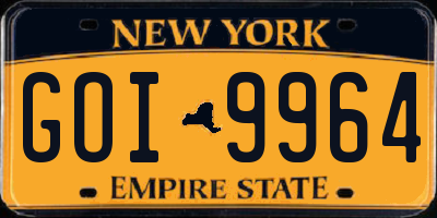 NY license plate GOI9964