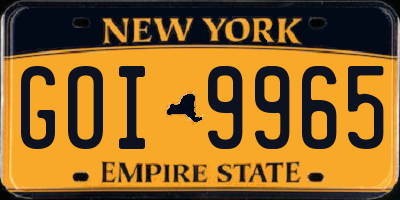 NY license plate GOI9965