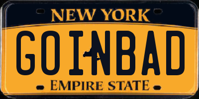 NY license plate GOINBAD