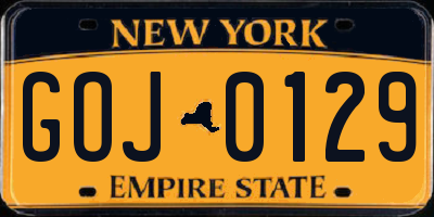 NY license plate GOJ0129