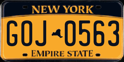 NY license plate GOJ0563