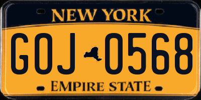 NY license plate GOJ0568
