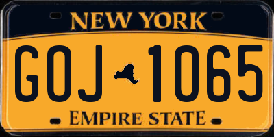 NY license plate GOJ1065