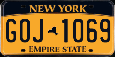 NY license plate GOJ1069