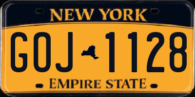 NY license plate GOJ1128