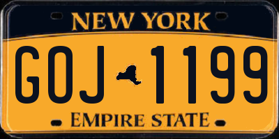NY license plate GOJ1199