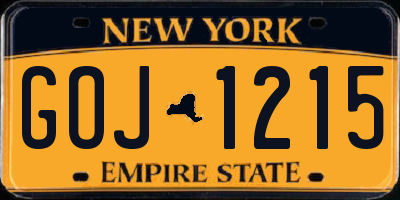 NY license plate GOJ1215